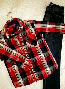 Boys plaid shirt.